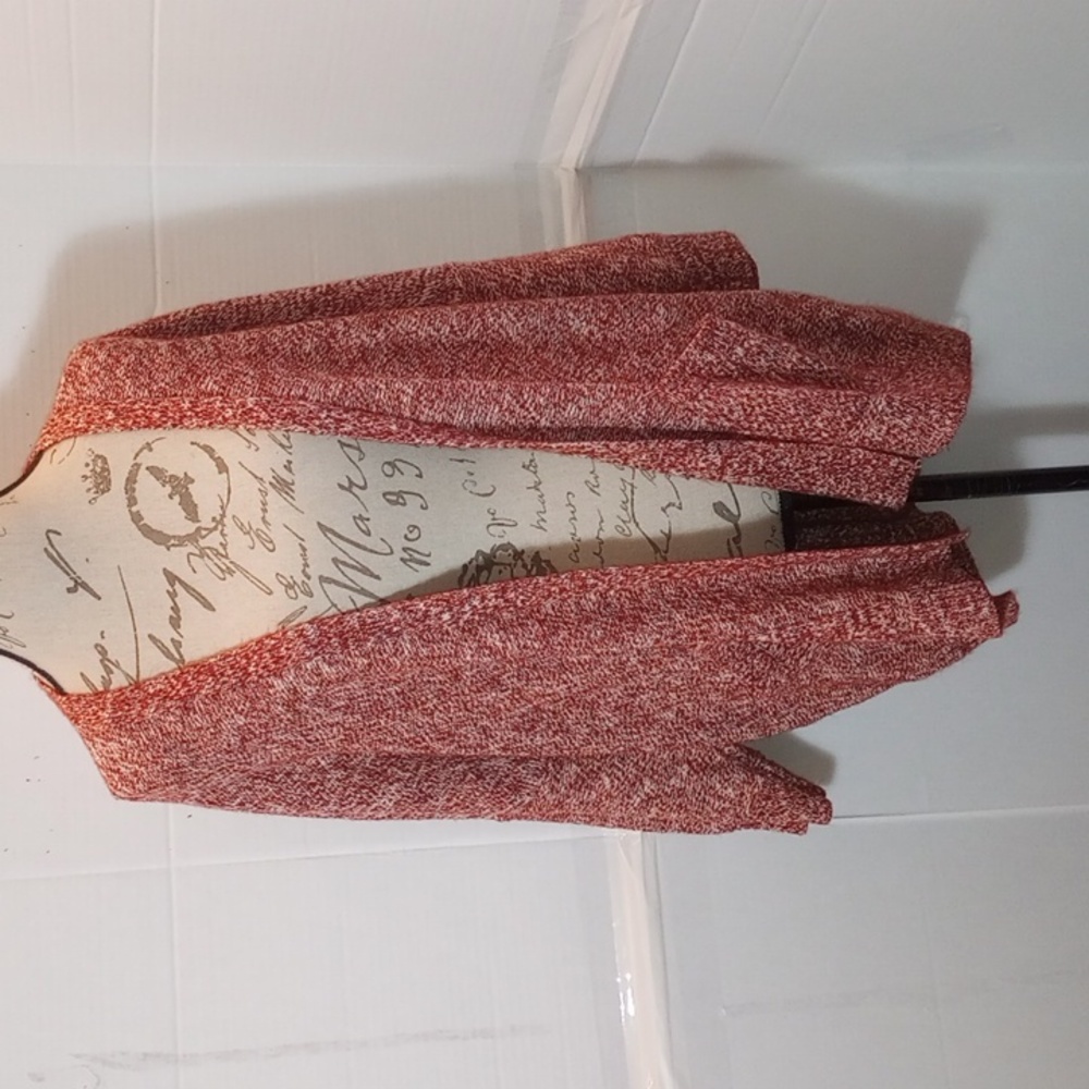 Universal thread orange brown and cream mingle colored buttonless cardigan